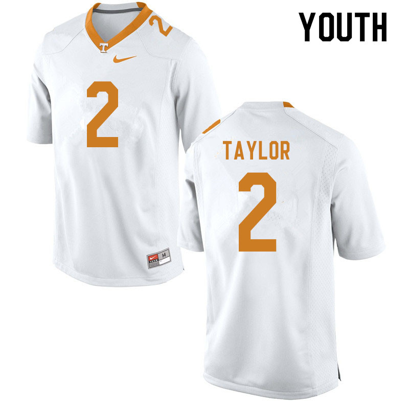 Youth #2 Alontae Taylor Tennessee Volunteers College Football Jerseys Sale-White